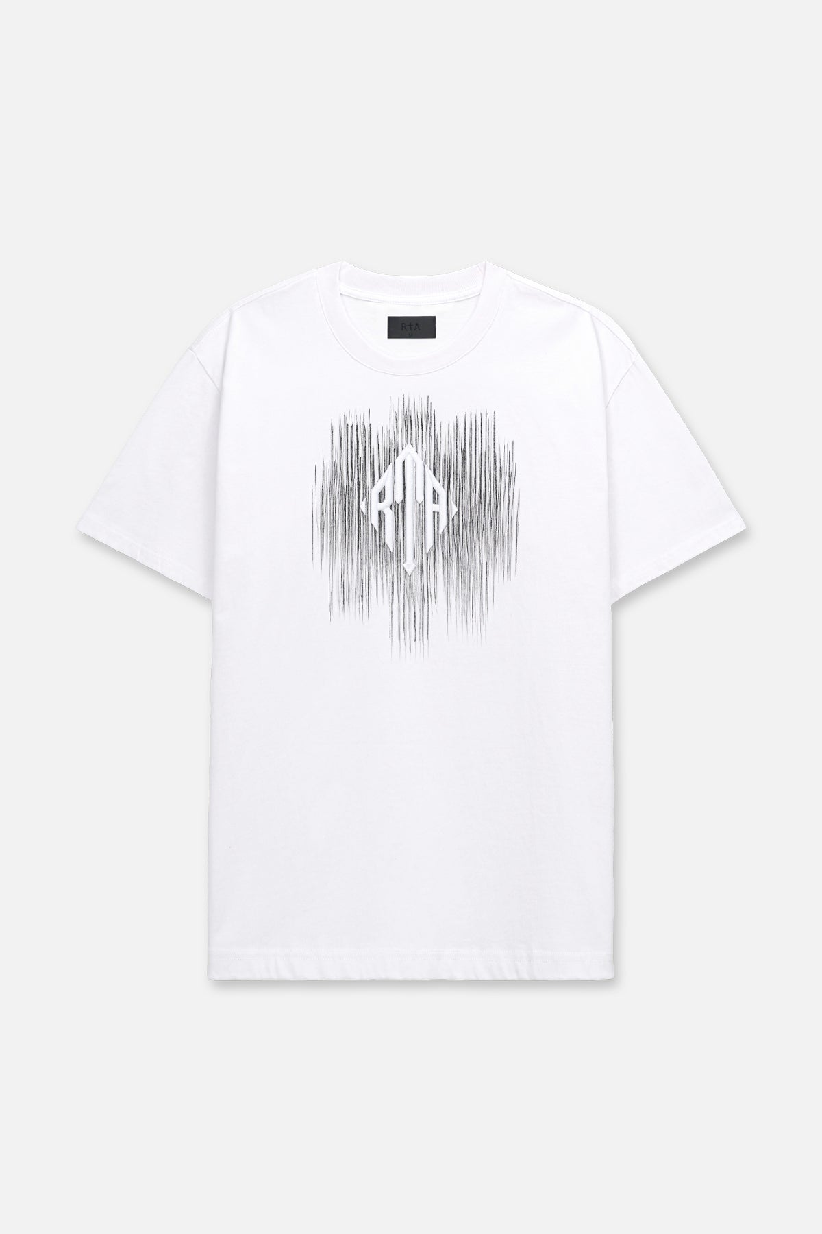 Colin Oversized Short Sleeve Tee - White Etched Monogram Cotton T-Shirt for Men | Casual Streetwear & Summer Outfit Essential