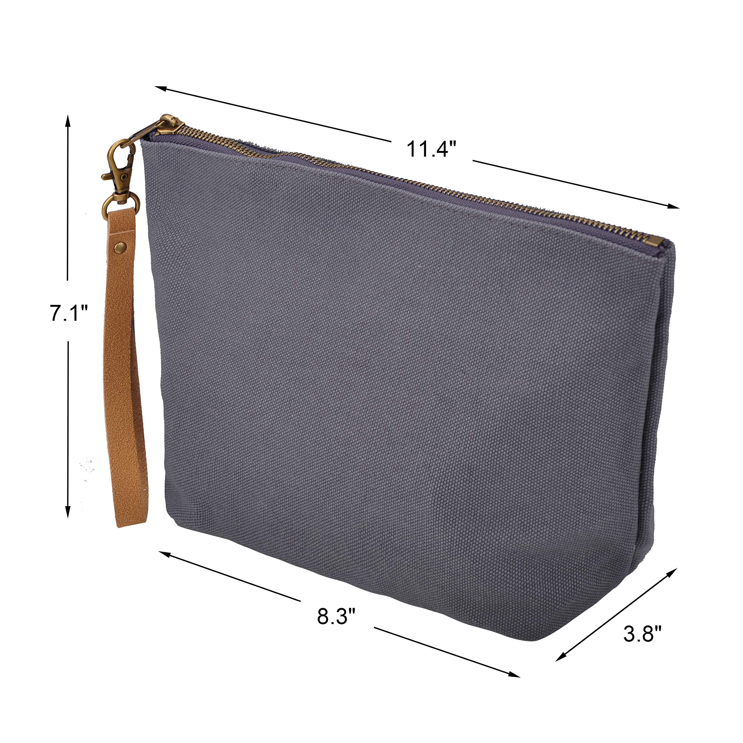 Minimalist Travel Makeup Bag - Waterproof Canvas Cosmetic Organizer with 1 Pocket for Women - Perfect for Toiletry, Travel & Daily Essentials Storage