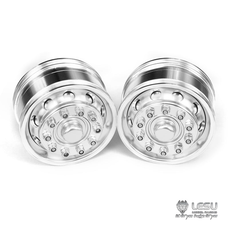 LESU Metal Front Unpowered Wheel Hub with Rubber Tires - Replacement Part for 1/14 Tamiya RC Tractor Truck & Radio Controlled Model Cars | Perfect for DIY Repairs, RC Vehicle Upgrades, and Scale Model Building Projects