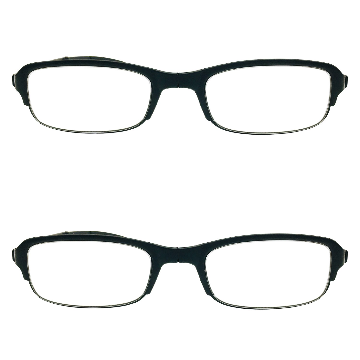 2 Pairs Lightweight Folding Reading Glasses with Hard Travel Case - Perfect for Reading, Travel & Everyday Use (1.0-3.5 Magnification)