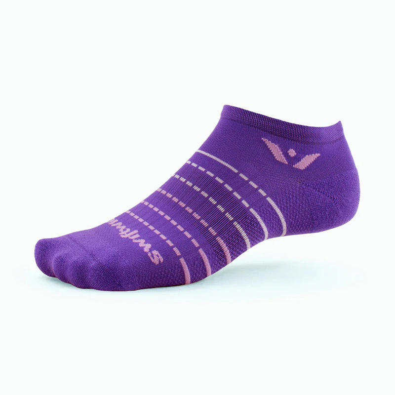ASPIRE ZERO Running Socks for Women & Men - Breathable Cushioned Athletic Socks with Arch Support (Stripe Purple Pink) - Perfect for Marathon, Jogging, Gym Workouts & Daily Wear