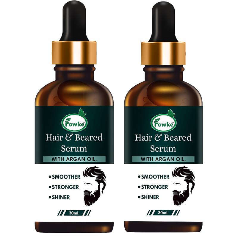Premium Beard & Hair Growth Serum - Natural Styling Oil for Shiny, Nourished Beard | Non-Sticky Formula Reduces Dryness & Strengthens Follicles | 60ml (2-Pack) | Perfect for Daily Grooming & Styling Routine