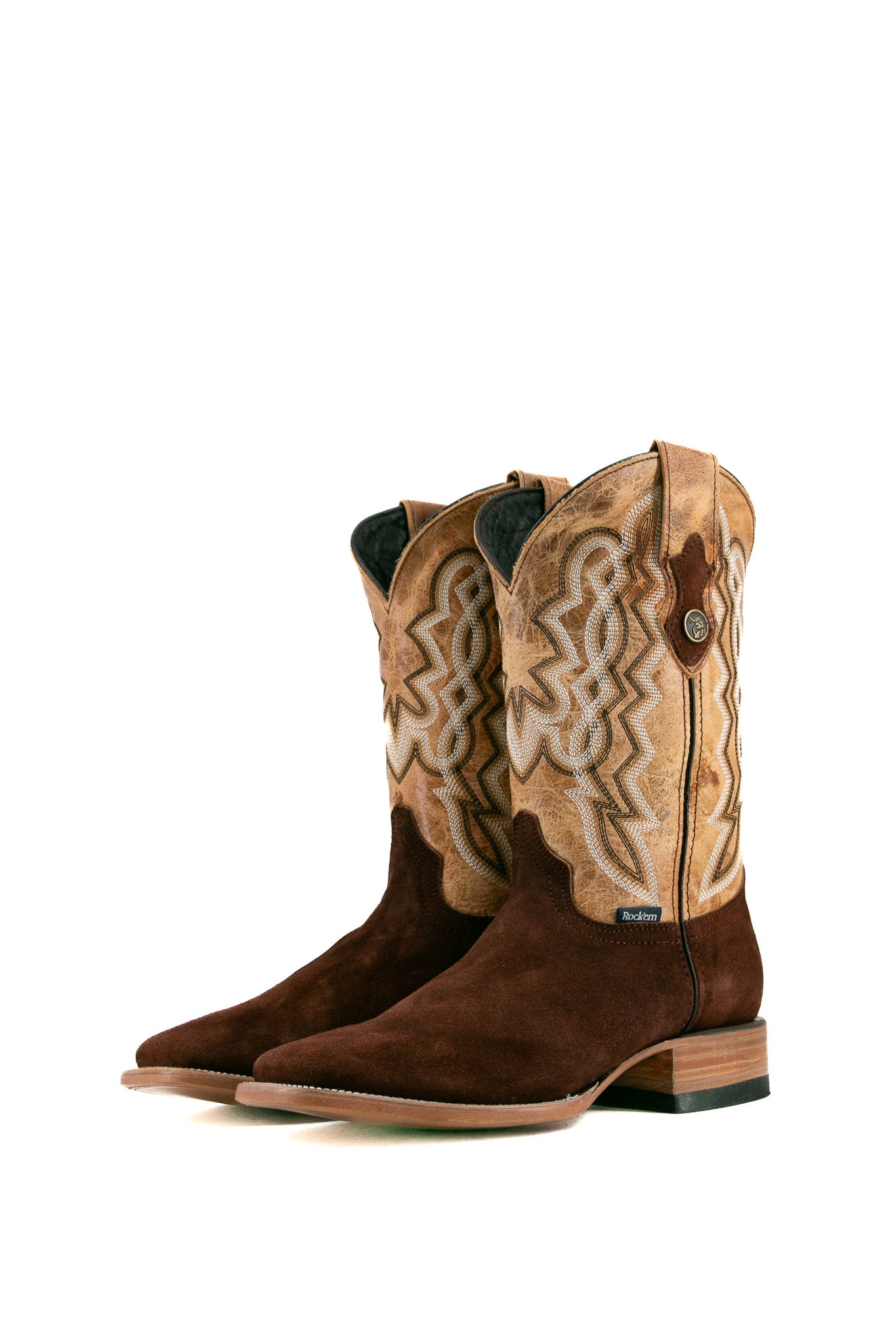 Luke Suede Square Toe Cowboy Boots for Men - Western Style Leather Boots with Comfortable Cushioning | Perfect for Rodeo, Country Music Festivals & Outdoor Adventures