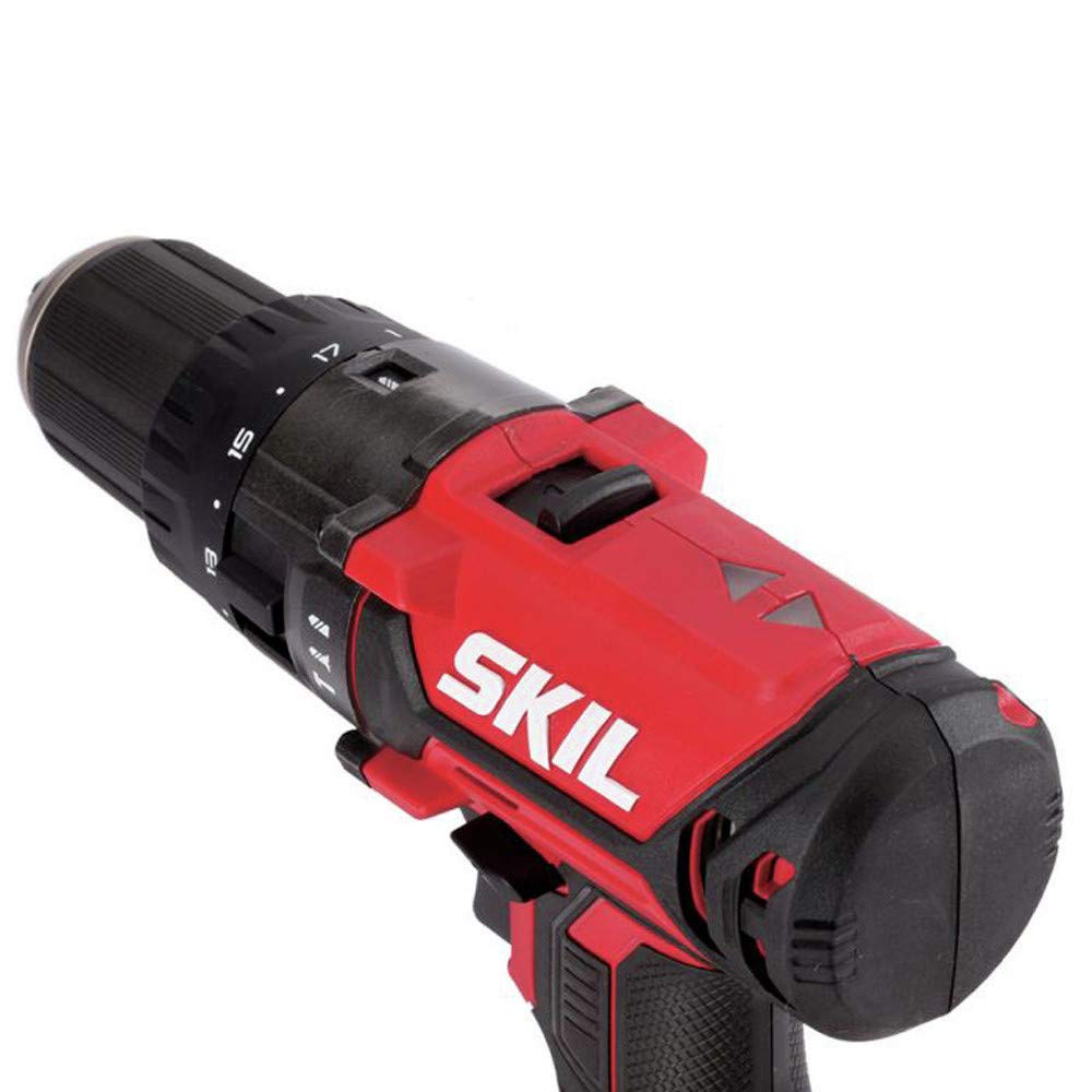 Skil PWRCore 20 Brushless Hammer Drill with 2.0Ah Lithium-Ion Battery & Fast Charger - Powerful Cordless Drill for Home DIY Projects, Woodworking, and Construction Work