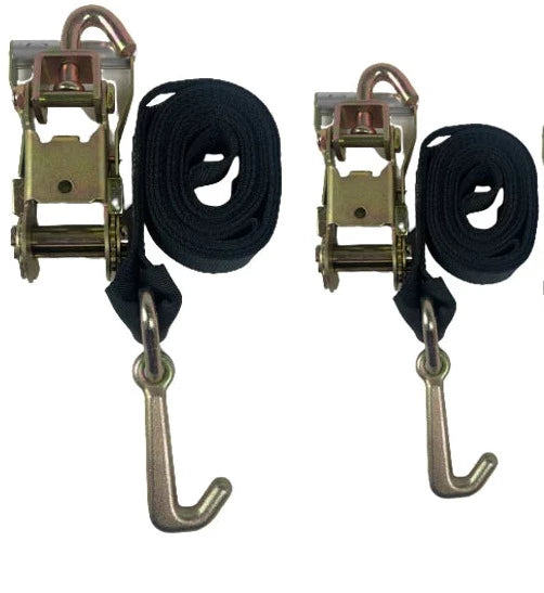 2 Pack 10' Diamond Weave Ratchet Straps with Mini J-Hooks & Swivel - Heavy Duty Tie Down Straps for Trucks, Trailers, Motorcycles, ATVs & Cargo Securing