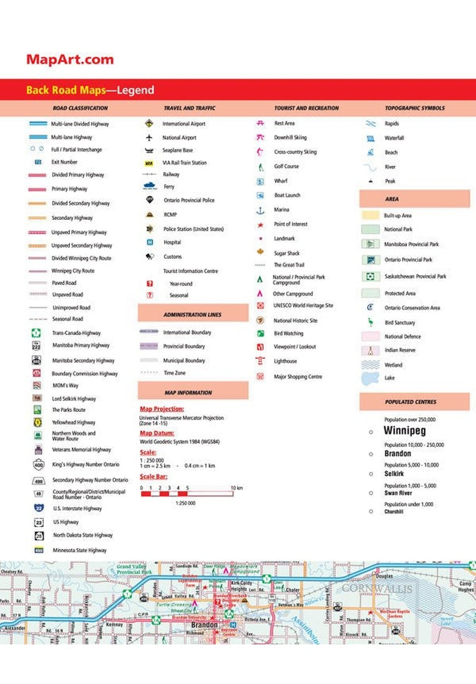 MapArt Winnipeg & Manitoba Street Atlas 2023 Edition | Manitoba Back Road Atlas | Detailed Road Maps for Travel, Hiking & Road Trips in Canada