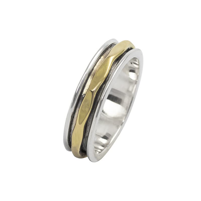 925 Sterling Silver Spinner Ring for Women - Worry Ring, Meditation Ring, Fidget Ring, Handmade Jewelry, Size US 11, Perfect Gift for Stress Relief, Anxiety Relief, Focus & Relaxation - Ideal for Office, Travel & Daily Wear