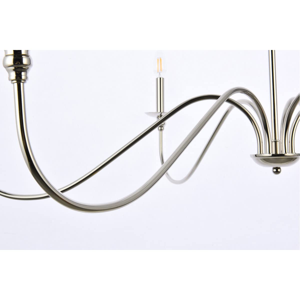 Elegant Rohan Collection 6-Light Chandelier - Modern Crystal Ceiling Light Fixture for Dining Room, Living Room & Bedroom - Luxury Home Decor Lighting
