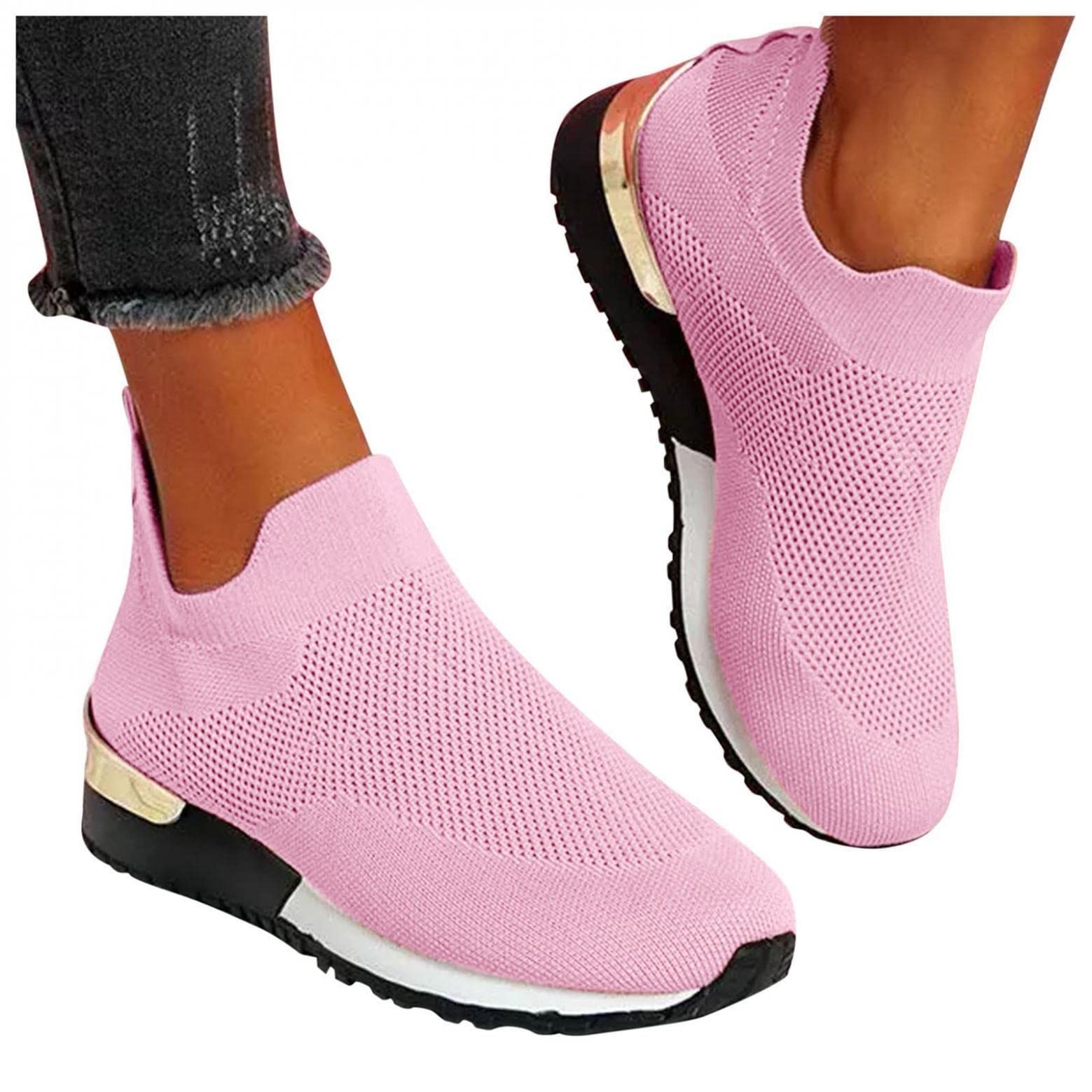 Xudanell Women's Slip-On Sneakers - Breathable Mesh Workout Shoes for Running, Walking & Gym - Lightweight Comfortable Lace-Free Sock Shoes for Women - Perfect for Casual Wear, Exercise & Daily Activities