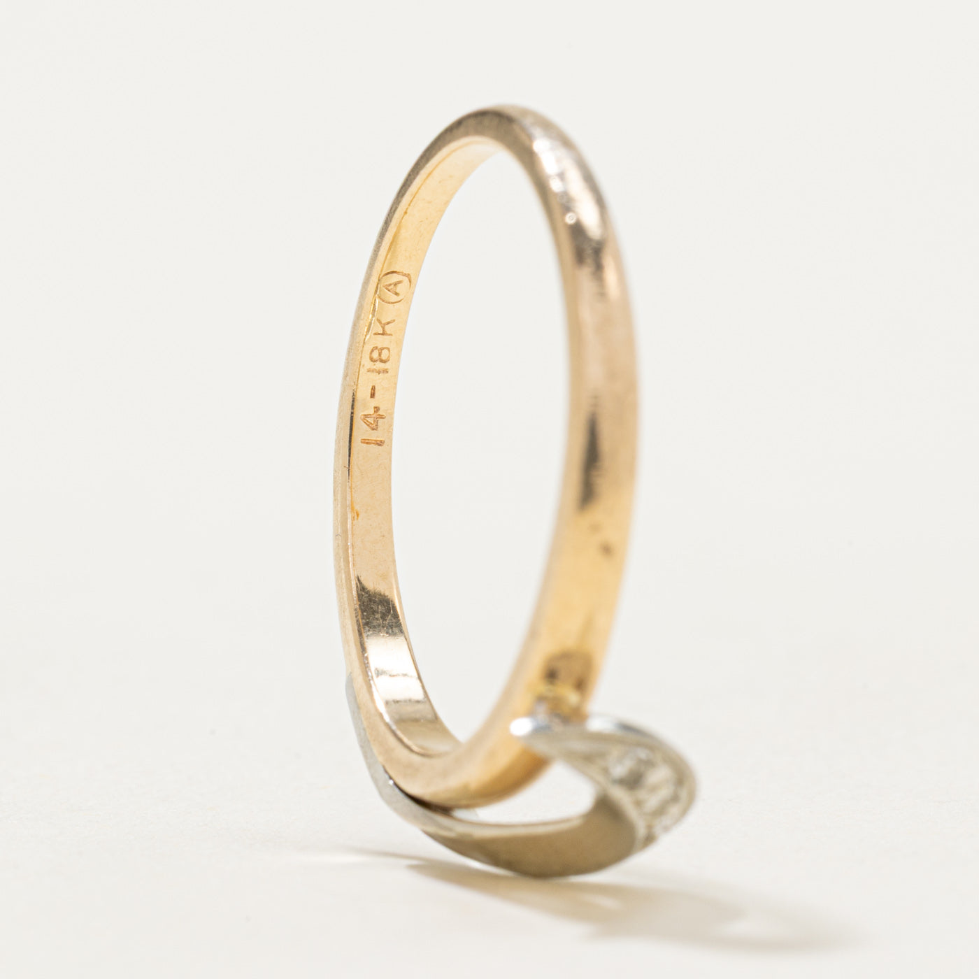 Two Tone Gold Diamond Crescent Ring - 0.02ctw, Size 6.5 - Elegant Jewelry for Women, Perfect for Weddings, Anniversaries & Special Occasions
