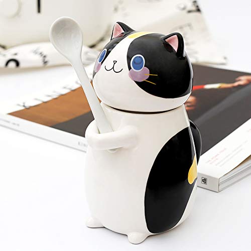 Floette Cute Cat Ceramic Coffee Mug - 12oz Novelty Tea Cup with Cat Design - Perfect Gift for Cat Lovers, Cat Owners & Coffee Enthusiasts - Ideal for Home, Office, Gifts & Cat-Themed Parties (A02)