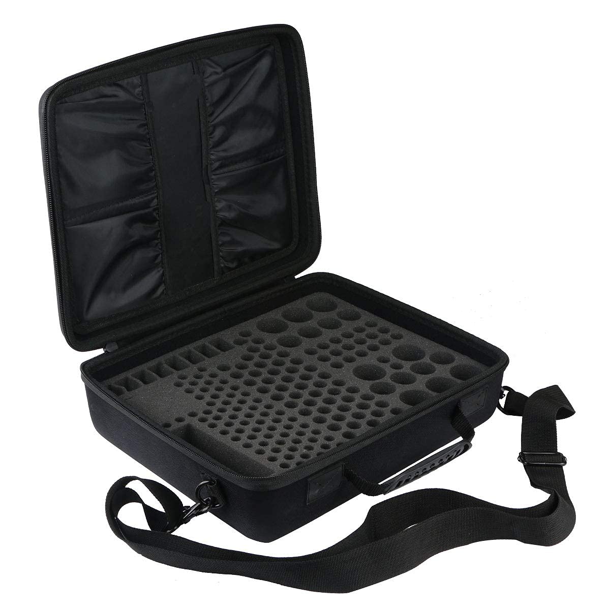 Khanka Hard Battery Organizer Storage Box - Portable Carrying Case Holds 180 AA/AAA/C/D/3V/9V Batteries with Built-in Tester (Batteries Not Included) - Perfect for Home, Office, Travel & Emergency Kits