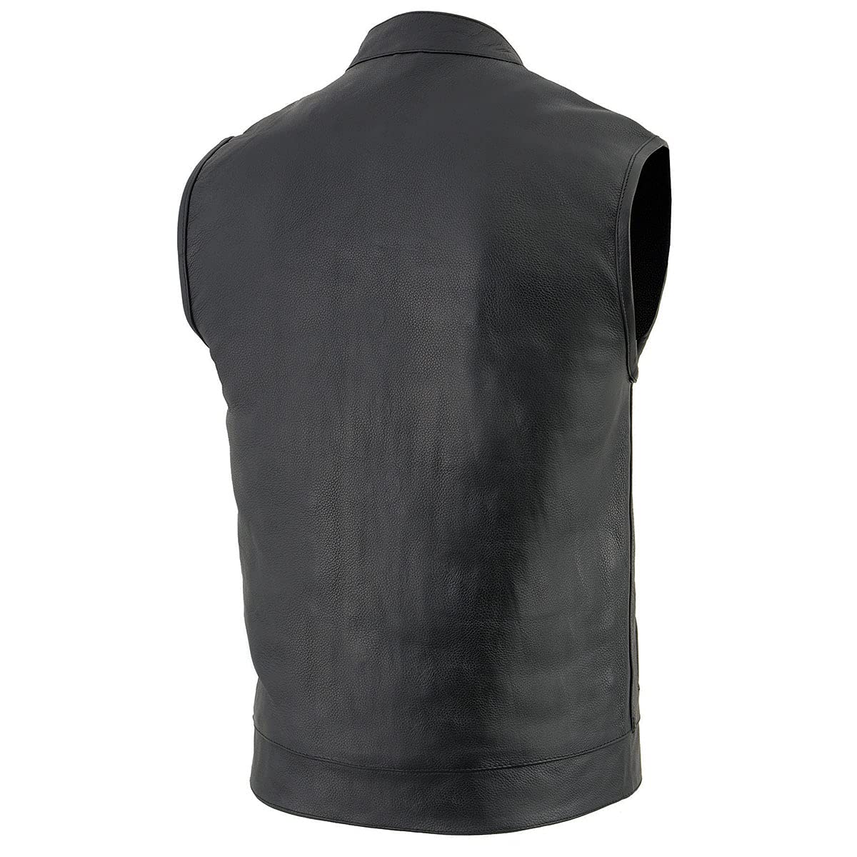 Premium Milwaukee Leather Men's Club Style Motorcycle Vest for Bikers - Genuine Leather Rider Jacket for Harley Davidson & Cruisers (Size 5XL) - Ideal for Motorcycle Rallies, Road Trips & Casual Riding