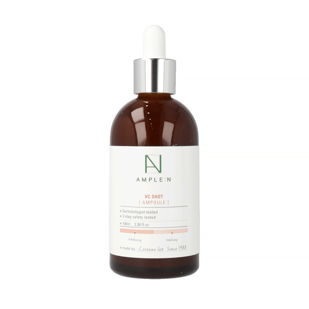 AMPLE:N VC Shot Ampoule 100ml - Vitamin C Brightening Serum for Face, Dark Spot Corrector & Hydrating Treatment - Perfect for Daily Skincare Routine & Anti-Aging Care