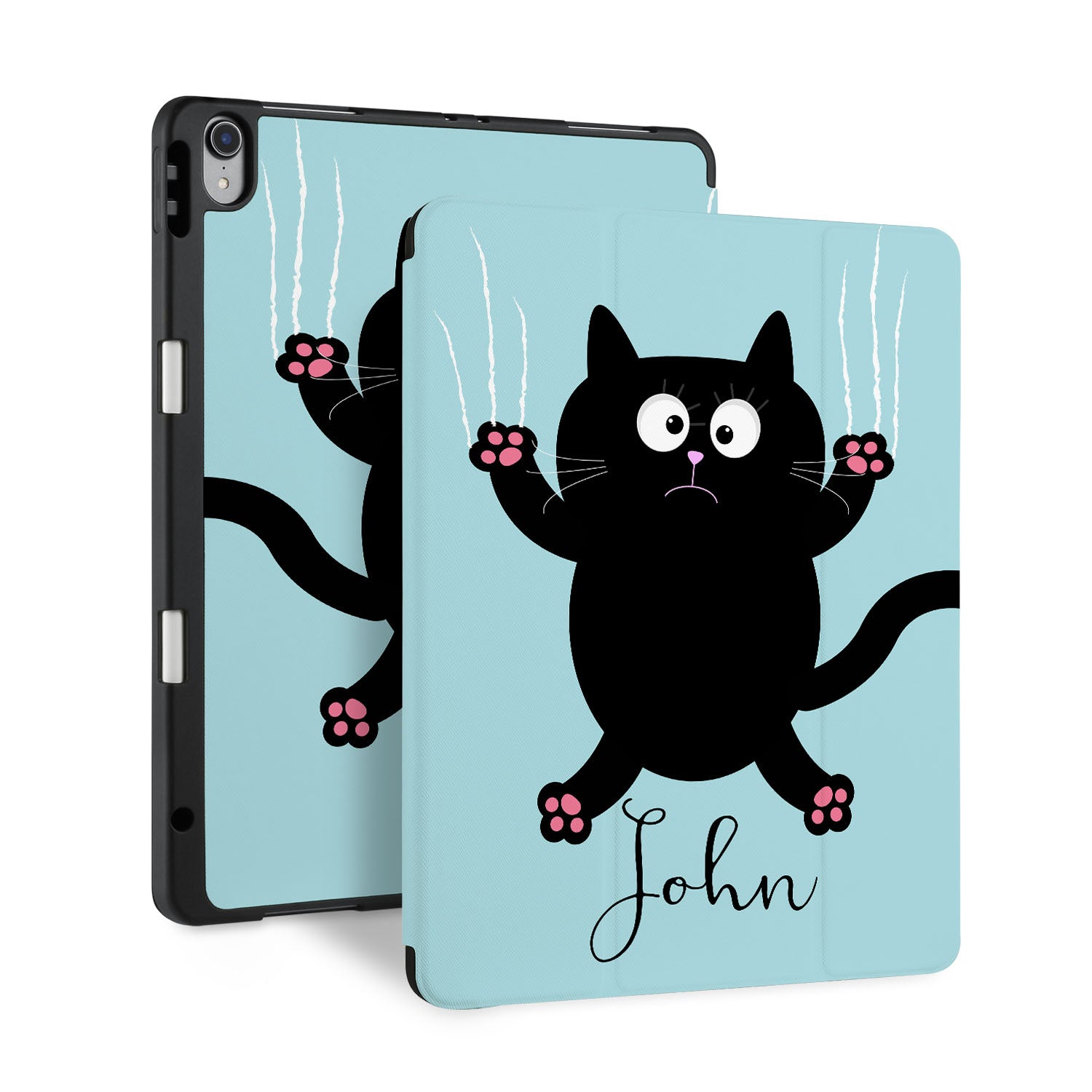 Premium iPad Trifold Case with Cute Cat Design - Slim Protective Cover for iPad 6/7/8/9/10.2 Inch - Perfect for Work, School & Travel Accessories