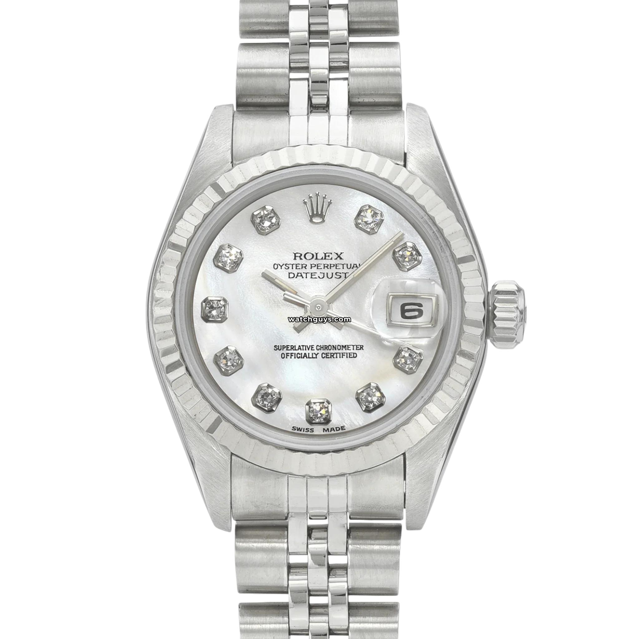 Rolex Datejust 69174 Ladies Watch - 26mm Stainless Steel Case with Mother of Pearl Dial & Diamond Hour Markers - Perfect for Business Meetings, Formal Events & Luxury Gift Giving