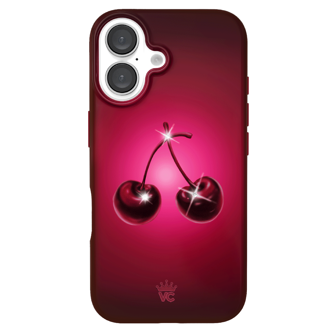 Black Cherry Crystal iPhone Case - Elegant & Durable Phone Cover for iPhone Models - Perfect for Everyday Use, Travel & Gifting