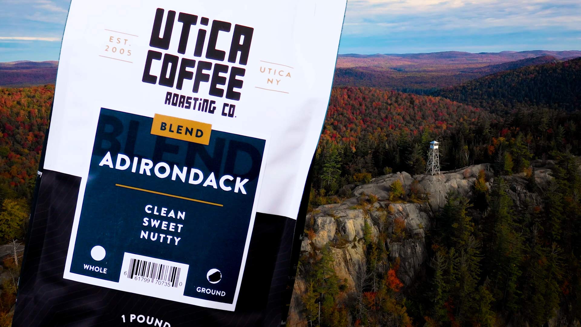 Utica Coffee Roasting Co. Adirondack Specialty Medium Roast Ground Coffee | 16 Oz Reclosable Bag | Premium Aromatic Coffee for Home, Office & Camping | Smooth Balanced Flavor for Morning Brew & Afternoon Relaxation