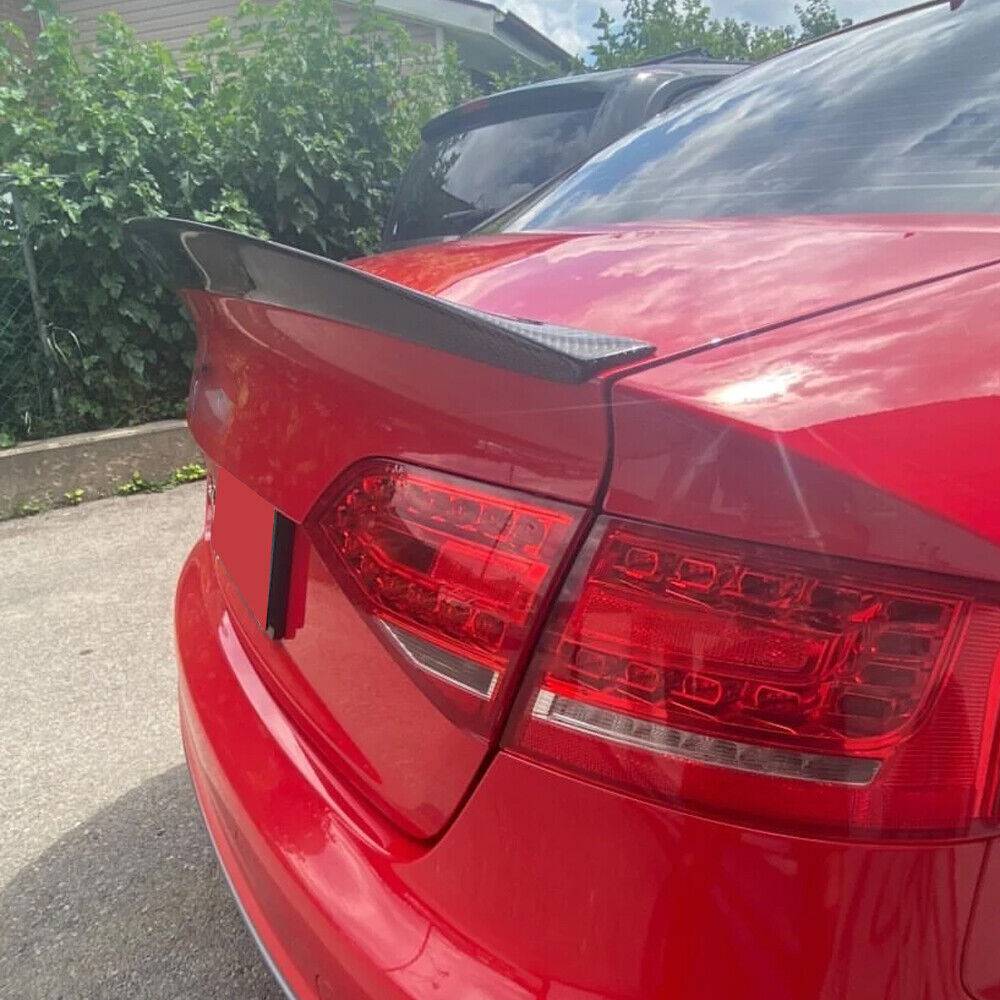 2013-2016 Audi S4 B8.5 Sedan High Kick Style Carbon Fiber Trunk Spoiler - 4 Door Rear Wing for Enhanced Aerodynamics & Sporty Look - Perfect for Car Enthusiasts & Performance Upgrades