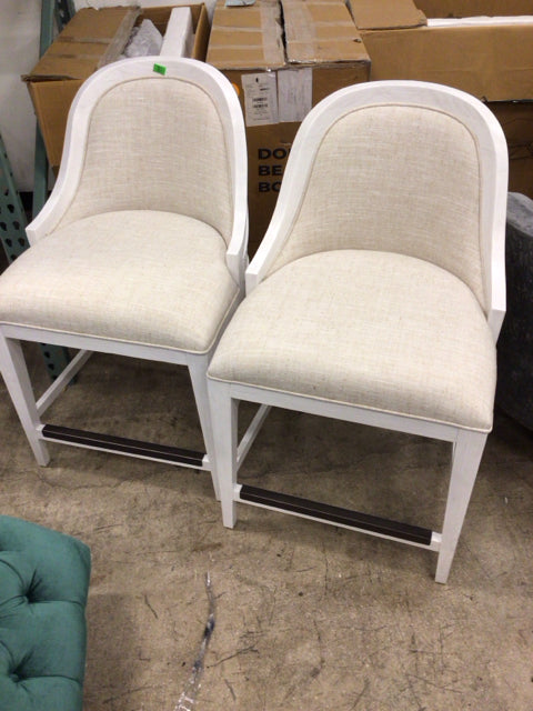Tommy Bahama Lantana White Wicker Counter Stools - Set of 2 Bar Stools for Kitchen Island, Breakfast Nook & Outdoor Patio Dining