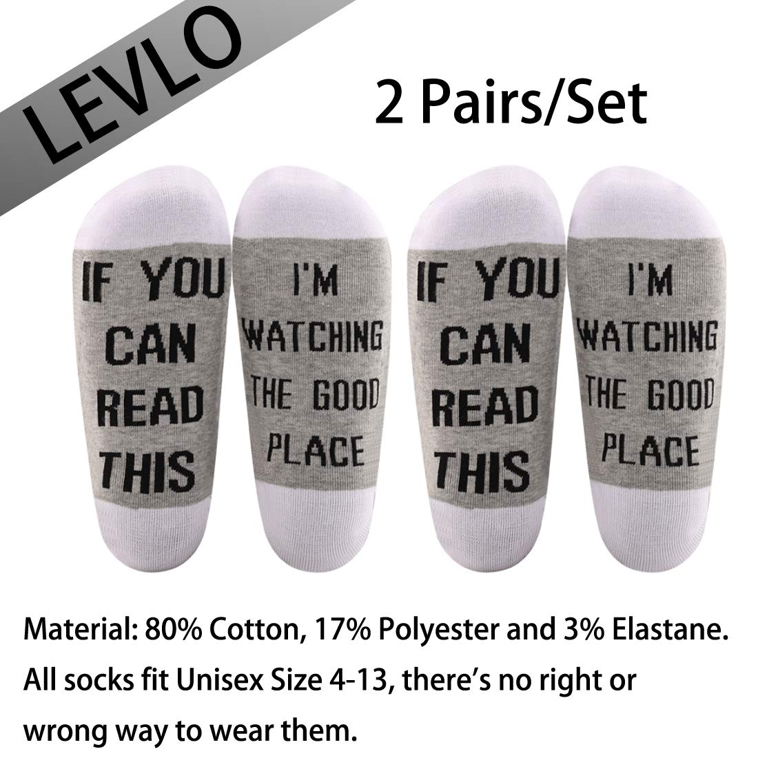 LEVLO TV Show Inspired Cotton Socks - Funny 