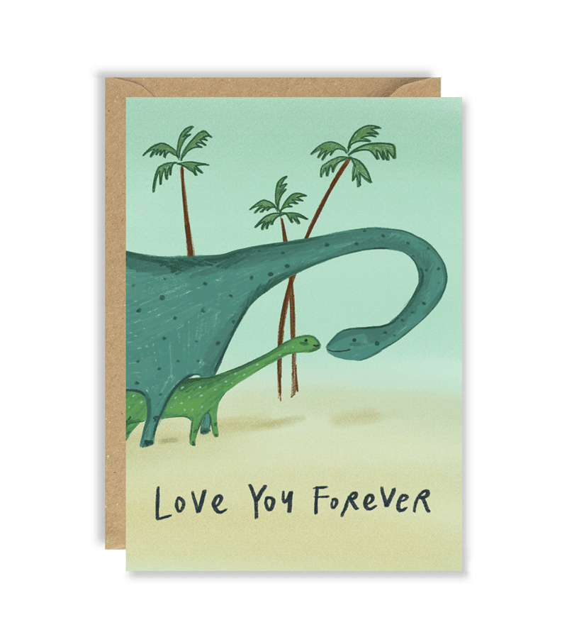 Joy Nevada Love You Forever Dinosaur Greeting Card - Perfect for Birthdays, Anniversaries & Valentine's Day Gifts