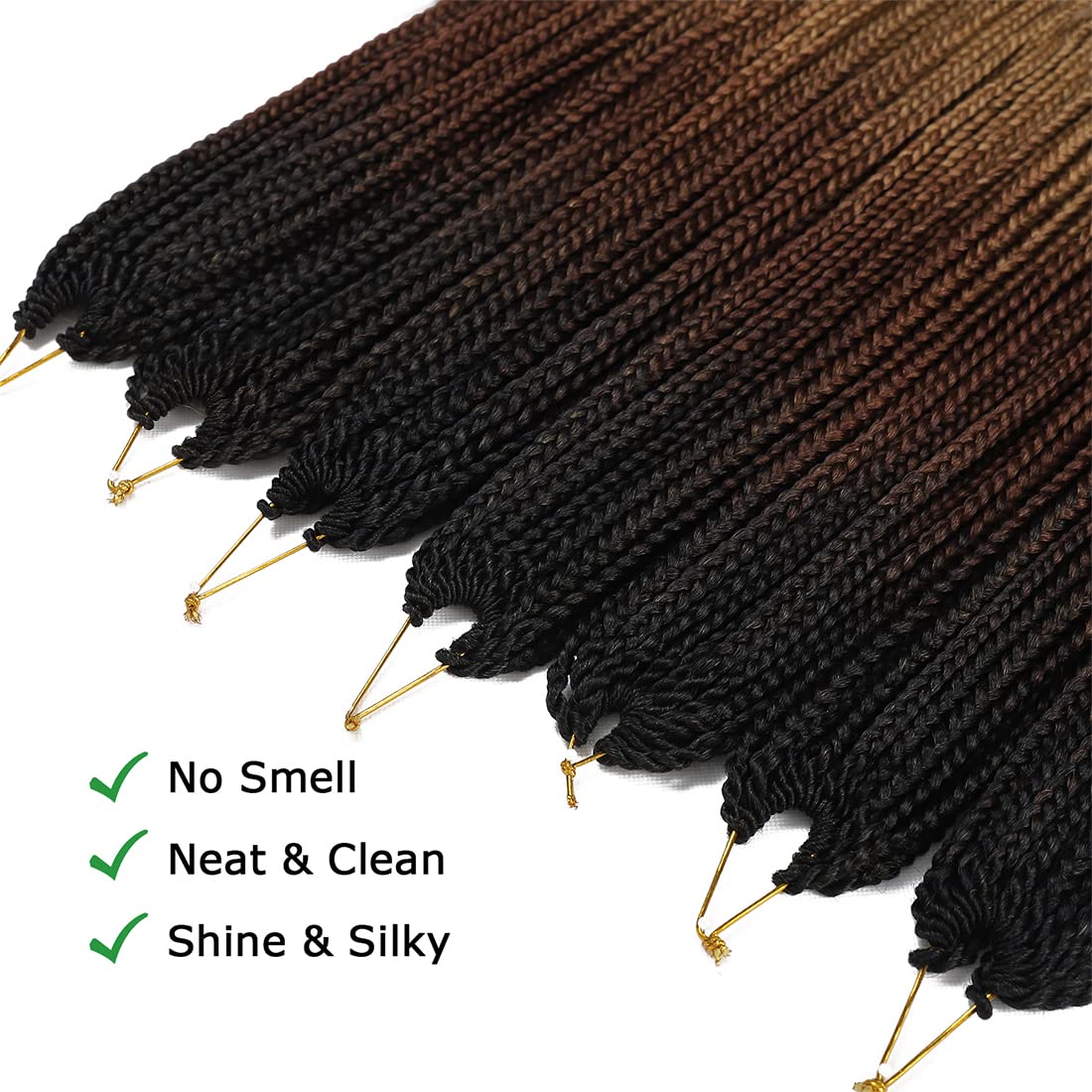 Pre-Looped Crochet Box Braids Hair - 7 Pack Goddess Box Braids for Easy Braiding (18 Inch, 1B/30/27) | Perfect for Protective Styles, Natural Hair & Everyday Wear