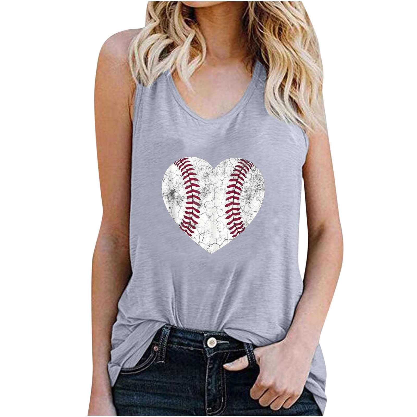 Women's Summer Workout Tank Tops - Loose Fit Athletic Gym & Yoga Shirts - Breathable Racerback Sleeveless Tops for Running, Baseball & Sports - Perfect for Yoga, Gym Workouts & Outdoor Activities