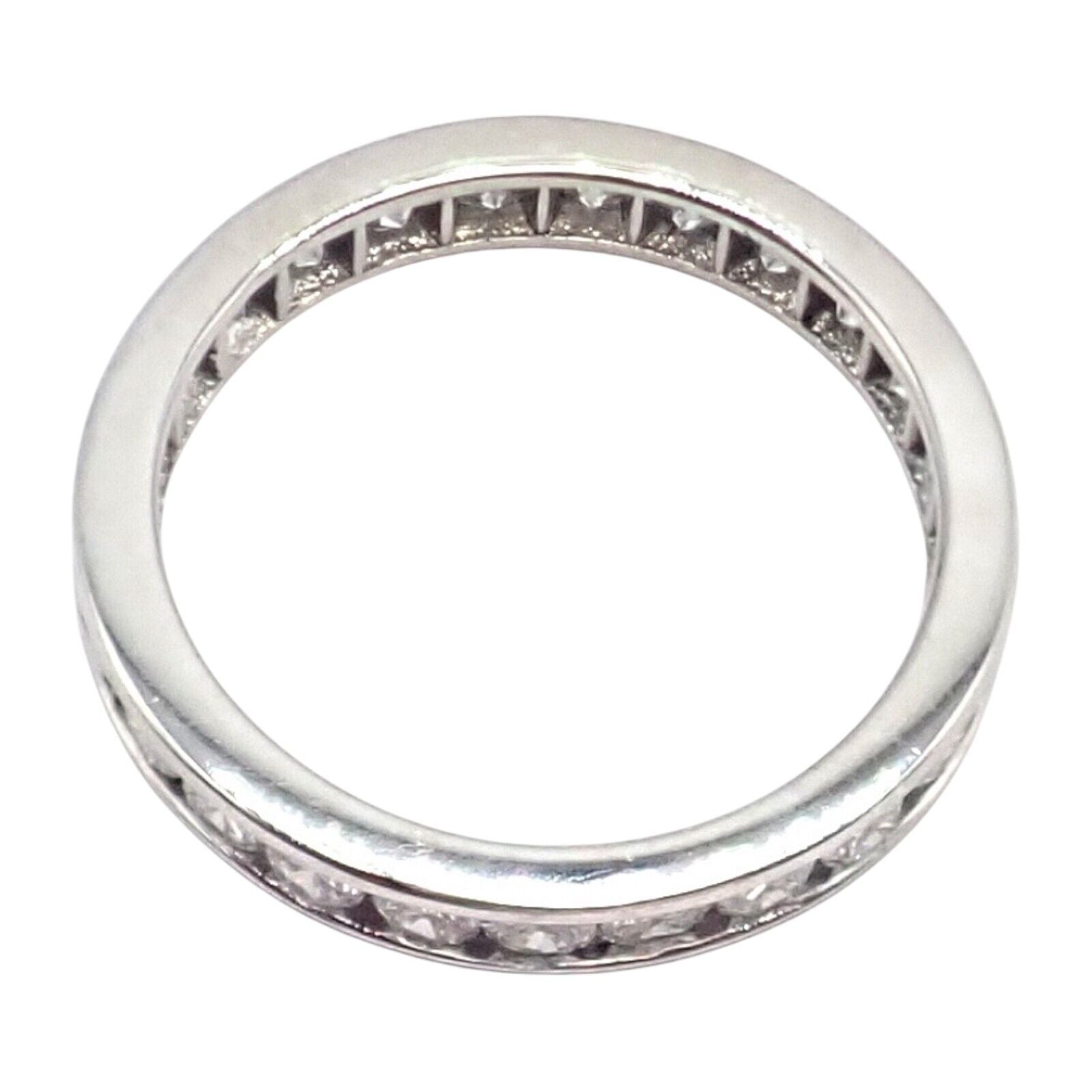 Tiffany & Co Platinum 0.80ct Diamond Full Circle Eternity Band Ring 3mm Width Size 4.5 - Perfect for Anniversaries, Engagements & Special Occasions
