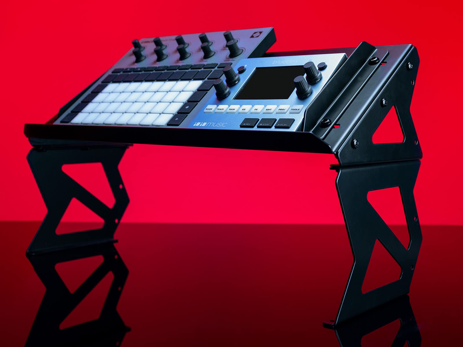 HL22051 Headliner Mod Riser Desktop Production Stand - Adjustable Monitor & Laptop Stand for Music Production, Podcasting & Streaming Setup
