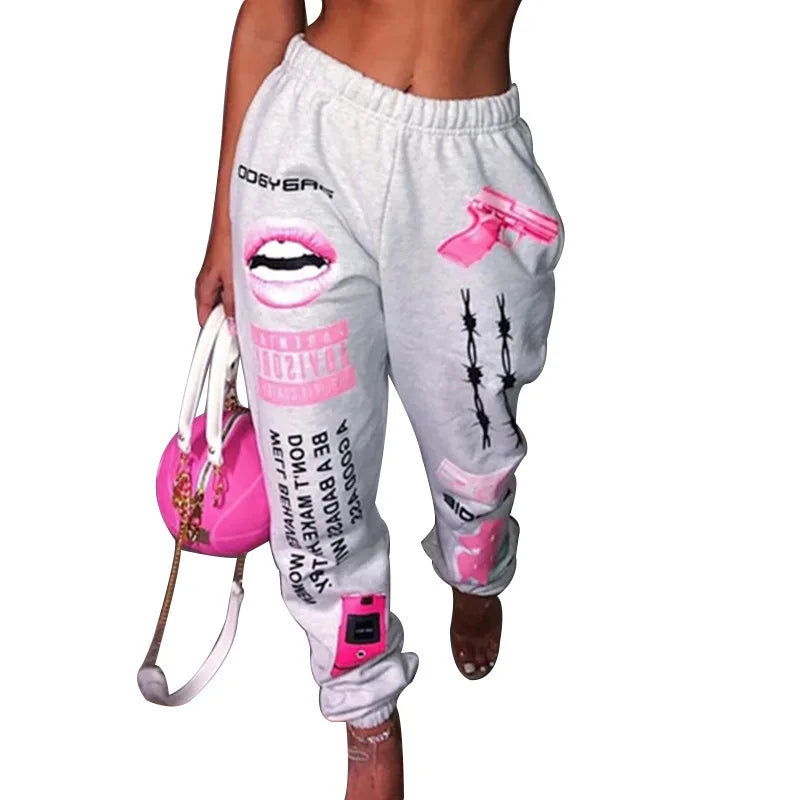 Women's Fashion Elastic Waist Printed Harem Pants - Casual Joggers & Sweatpants for Yoga, Lounge & Streetwear | Comfortable Workout & Leisure Pants