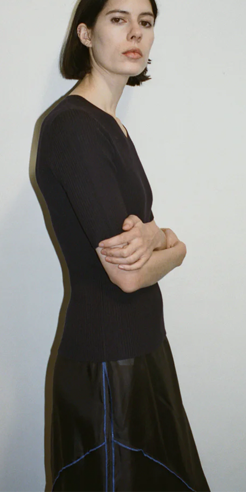 Stylish Deconstructed Midi Skirt in Black - Perfect for Casual Outings, Office Wear & Evening Events
