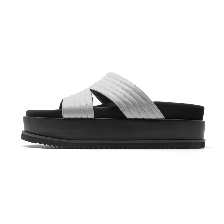 ROAM Crescent Platform Sandals for Women - Comfortable White Summer Sandals with Arch Support | Perfect for Beach, Vacation & Casual Outfits