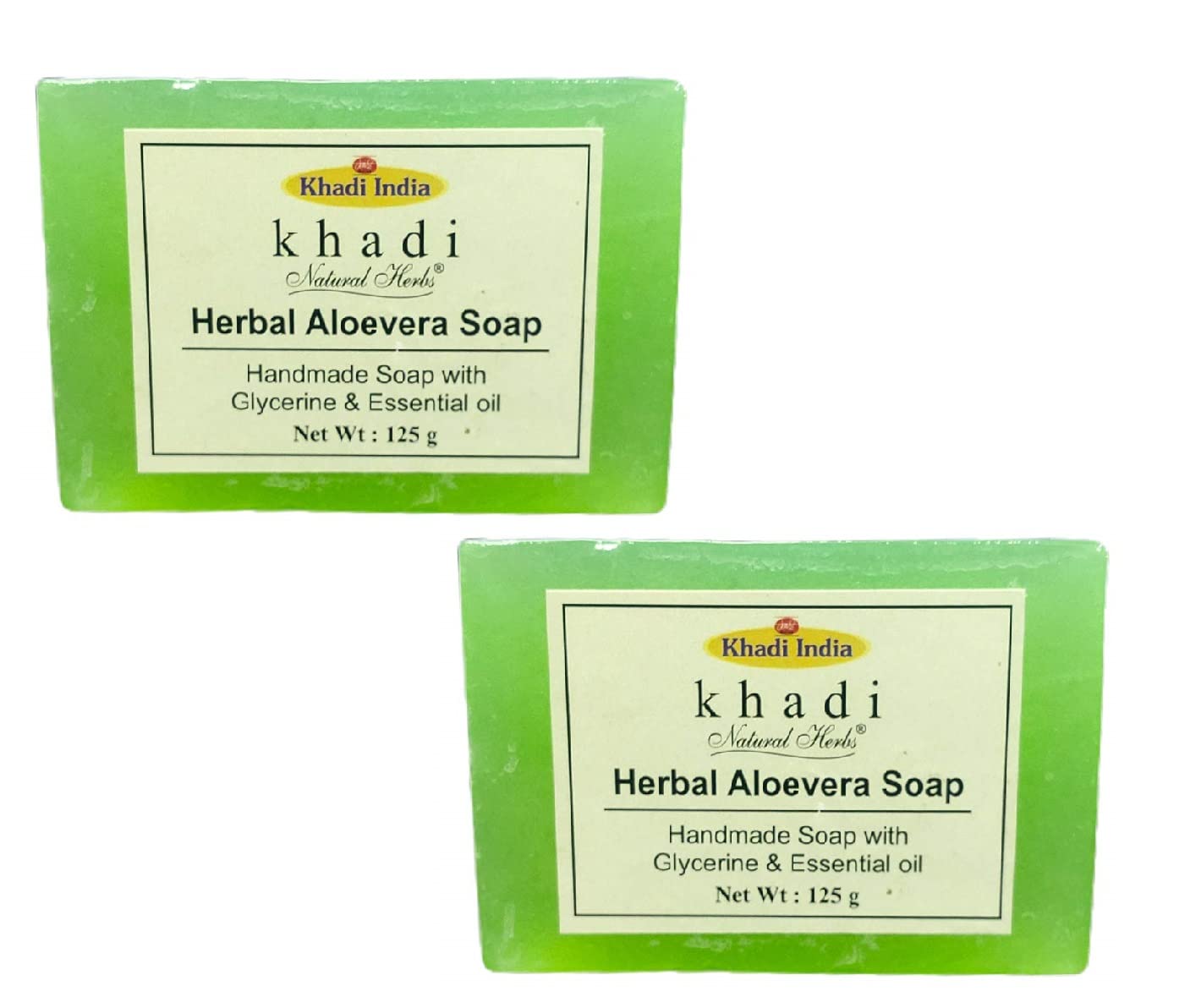 Khadi Natural Herbs Herbal Aloe Vera Soap 125g - Organic, Chemical-Free for Sensitive Skin & Acne Treatment - Perfect for Daily Face & Body Cleansing