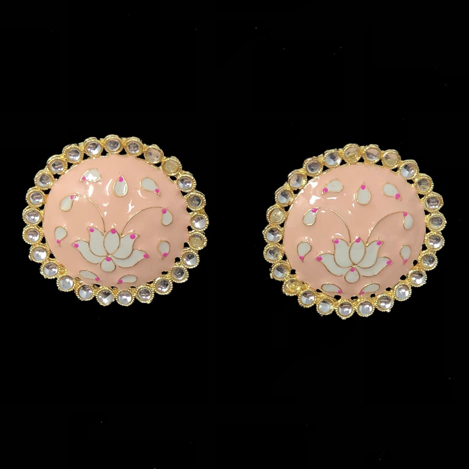 Exquisite Lotus Flower Stud Earrings (E873) - Elegant Floral Jewelry for Women, Perfect for Weddings, Parties & Daily Wear