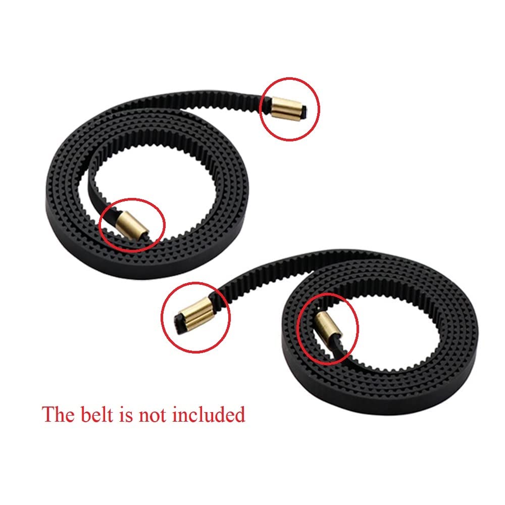 GT2 Belt Clamp - 10 Pack Durable 3D Printer Belt Clamps with Copper Buckles for 6mm GT2 Belts | Secure Wire Cable Connector for 3D Printing, CNC Machines & DIY Projects