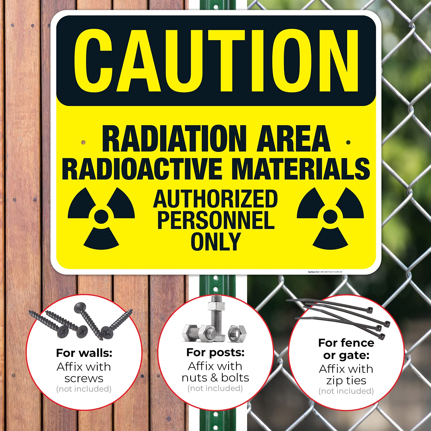 Radiation Area Radioactive Materials Authorized Personnel Only Sign - OSHA Compliant Warning Sign - 24x30 Inch Rustproof Aluminum Sign - Fade Resistant for Indoor/Outdoor Use - Made in USA - Perfect for Nuclear Facilities, Laboratories & Hazardous Work Zones