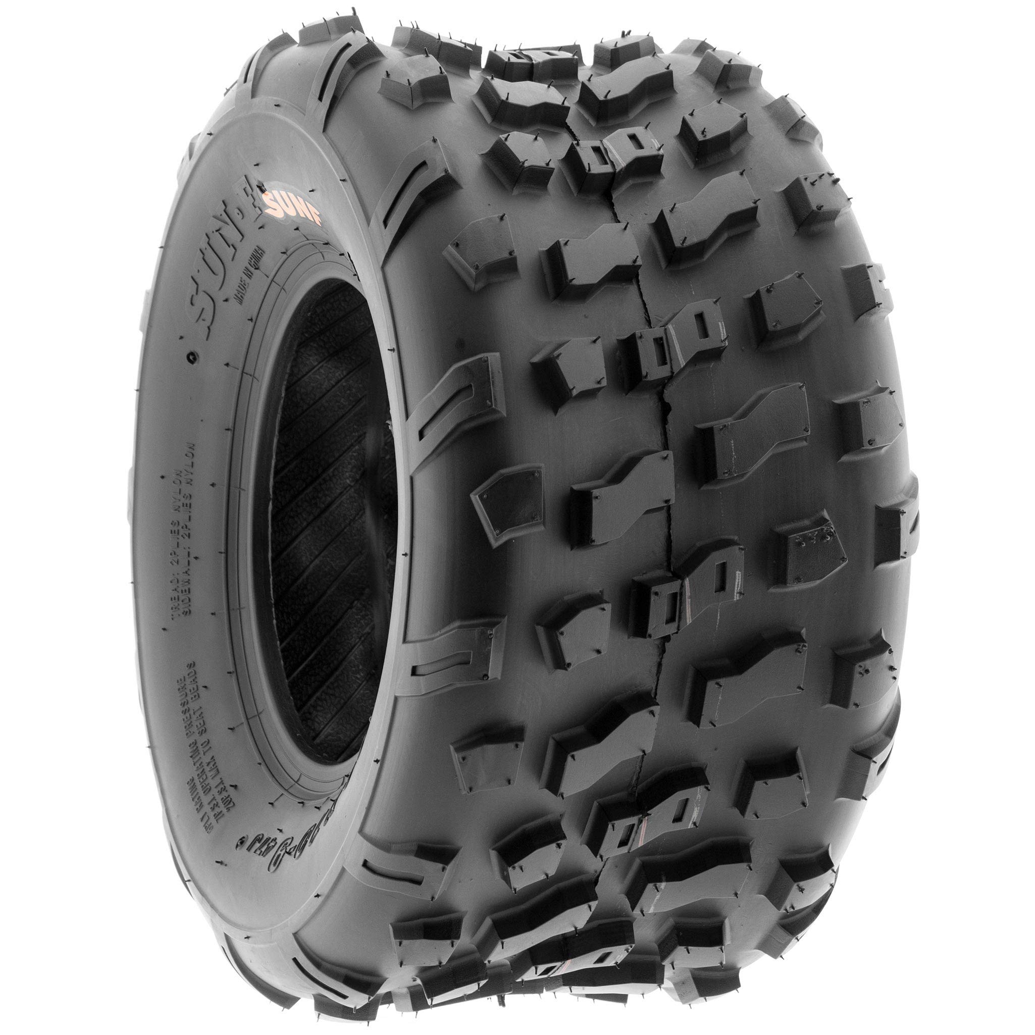SunF 20x10-9 ATV UTV Knobby Tires - Set of 4 for Go Karts, Golf Carts & Lawn Mowers | All-Terrain 4-Ply A022 Tires for Off-Road, Farm & Yard Work