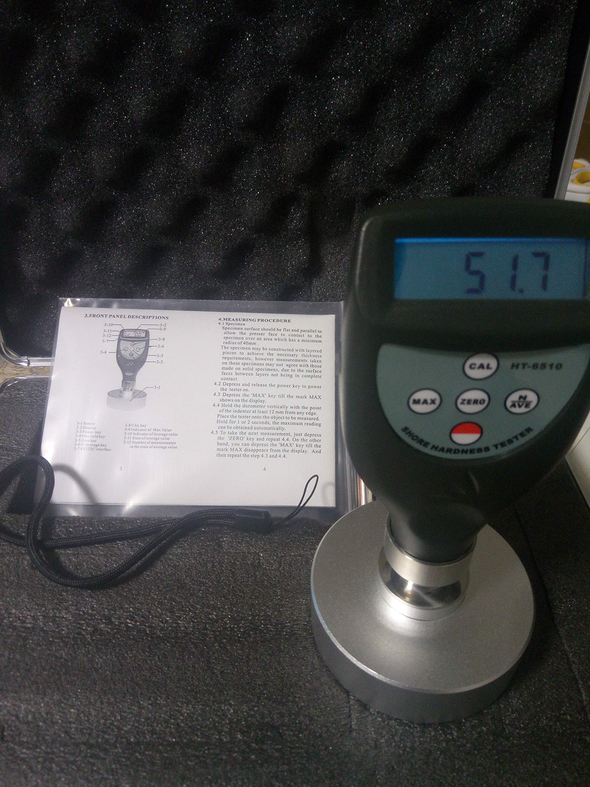 Digital Foam Hardness Tester 0-100HF | Portable Durometer for Sponge, Soft Foam, Pillow & Polyurethane Rubber | Quality Control & Material Testing Tool