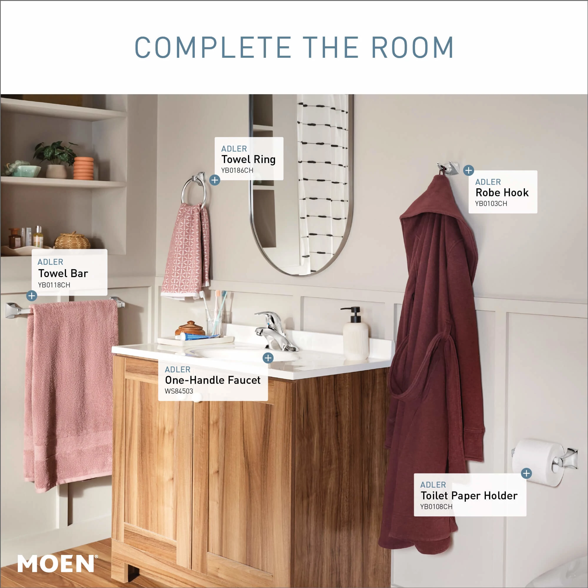 Adler Stainless Steel Towel Ring - Rust-Resistant Bathroom Accessory for Hand & Kitchen Towels - Perfect for Modern Bathrooms & Kitchens