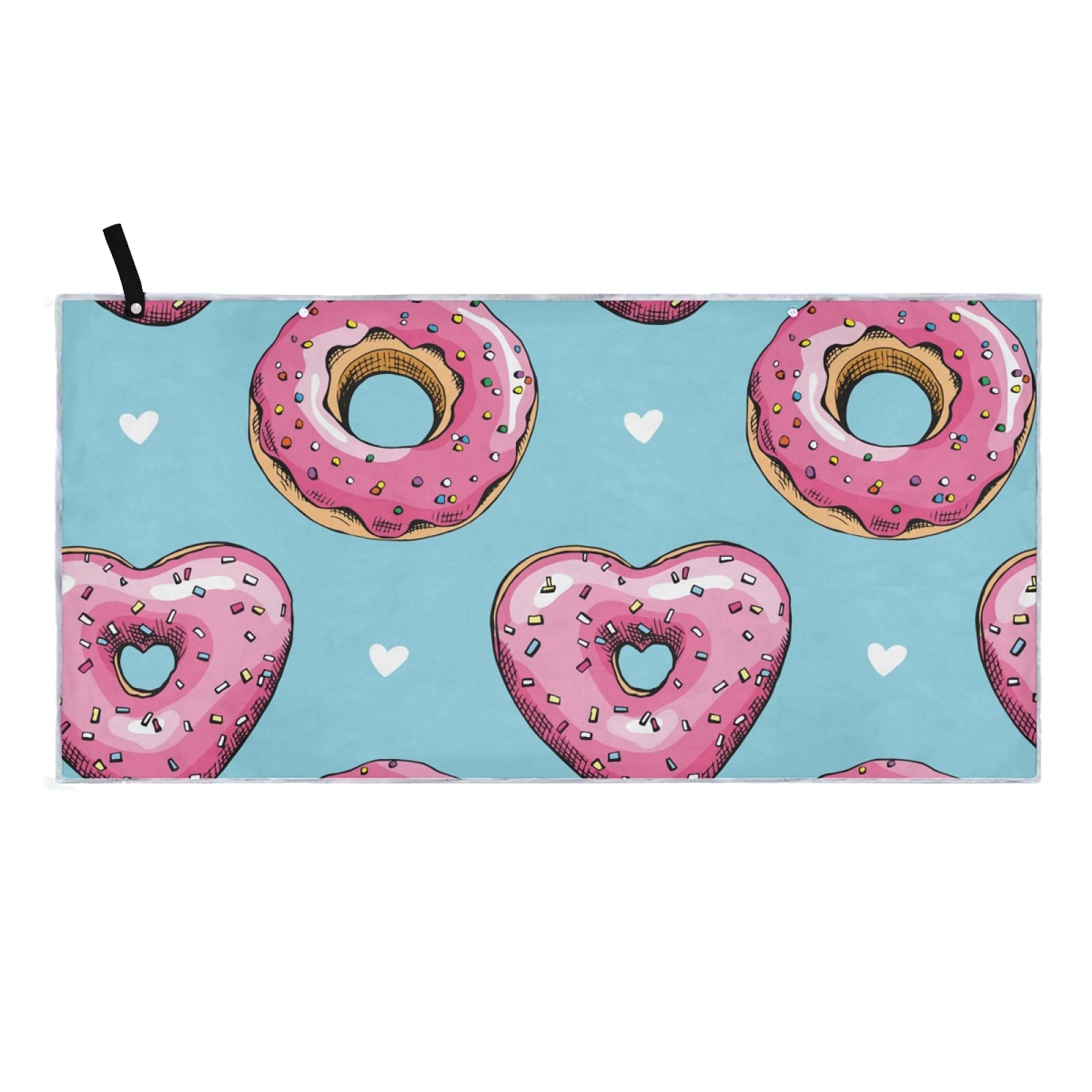 **Tarity Pink Heart Donuts Beach Towel - Large 63