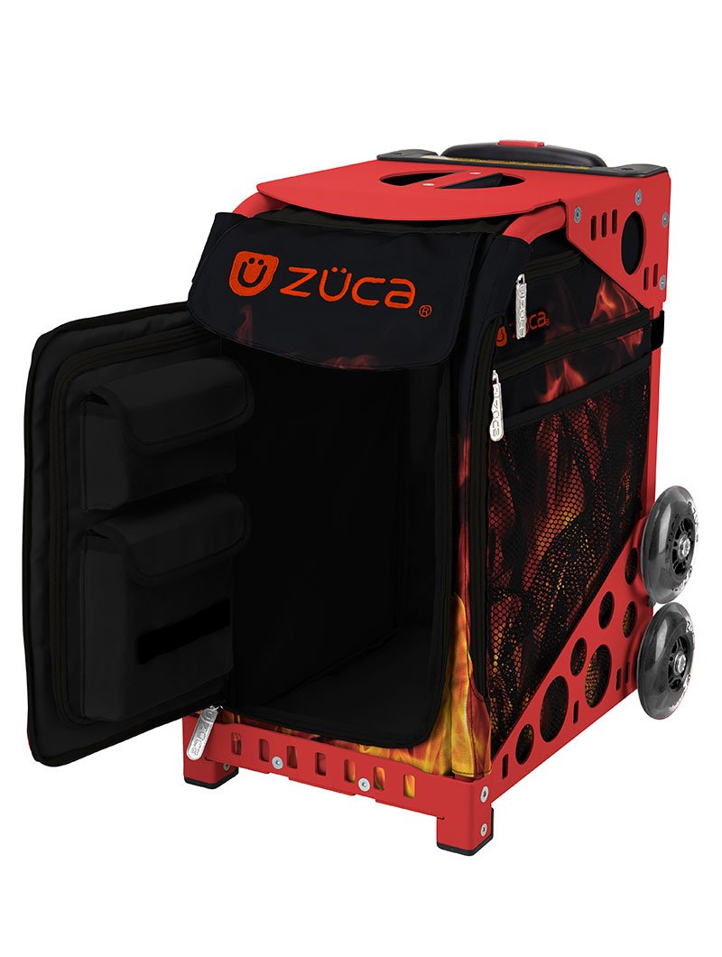 ZUCA Sport Blaze Rolling Backpack with Red Frame - Lightweight Durable Gym Bag for Skating, Dance & Travel - Perfect for Athletes & Fitness Enthusiasts