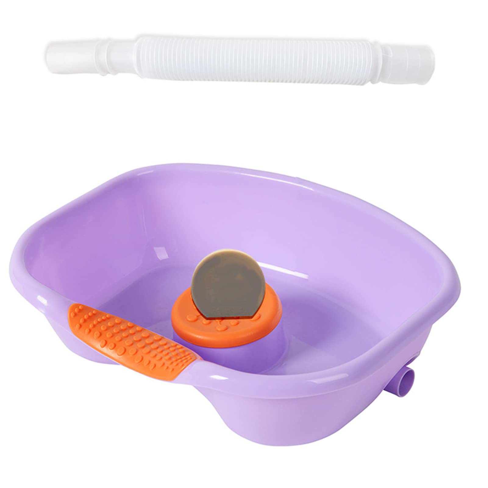 Portable Shampoo Hair Washing Basin with Horizontal Drain - Foldable Shampoo Sink Tub for Bedridden Patients, Elderly & Pregnant Women (Purple) - Perfect for Home Care, Hospitals & Postpartum Recovery