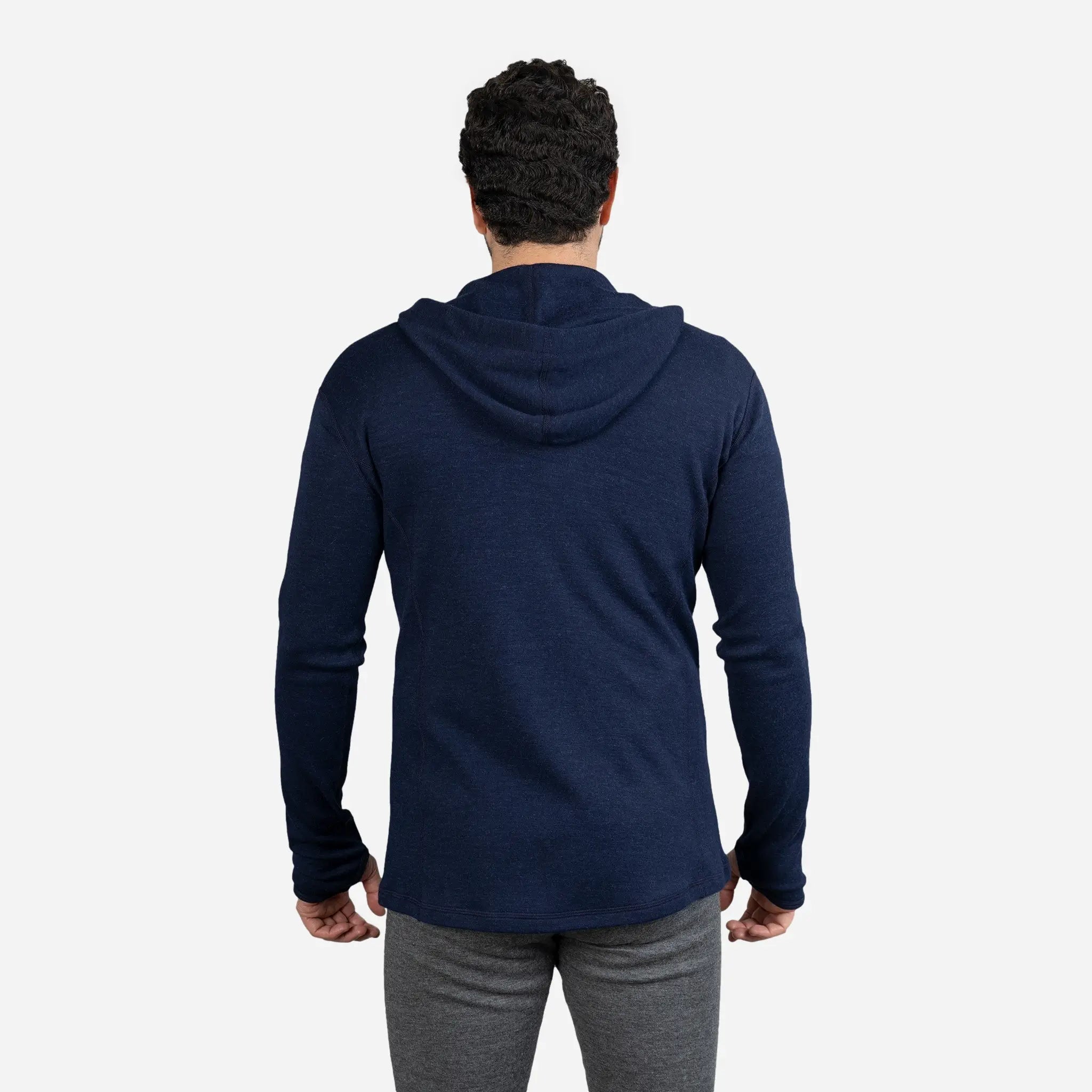 Men's Alpaca Wool Hoodie - 300 Lightweight Half Zip Pullover for Outdoor Hiking & Winter Travel | Soft Thermal Fleece Sweatshirt
