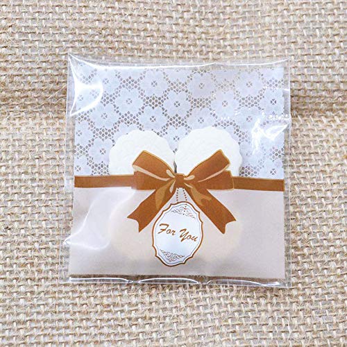 Chocozone 100-Pack Self-Adhesive Nylon Goodie Bags for Party Favors, Cookies, Chocolates | Birthday Party, Wedding, Baby Shower Gift Bags