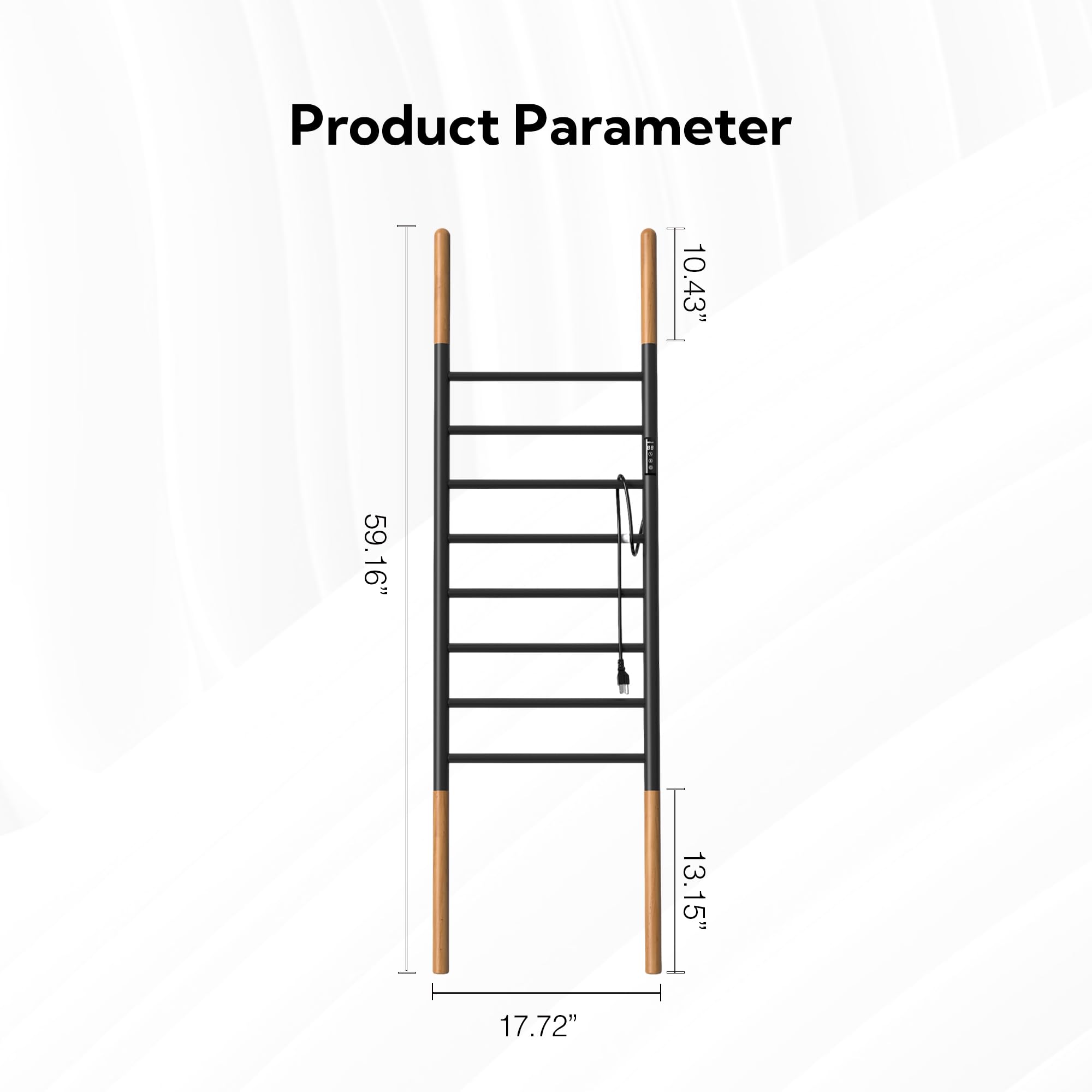 P&Bhusri 8-Bar Heated Towel Rack - 17.7