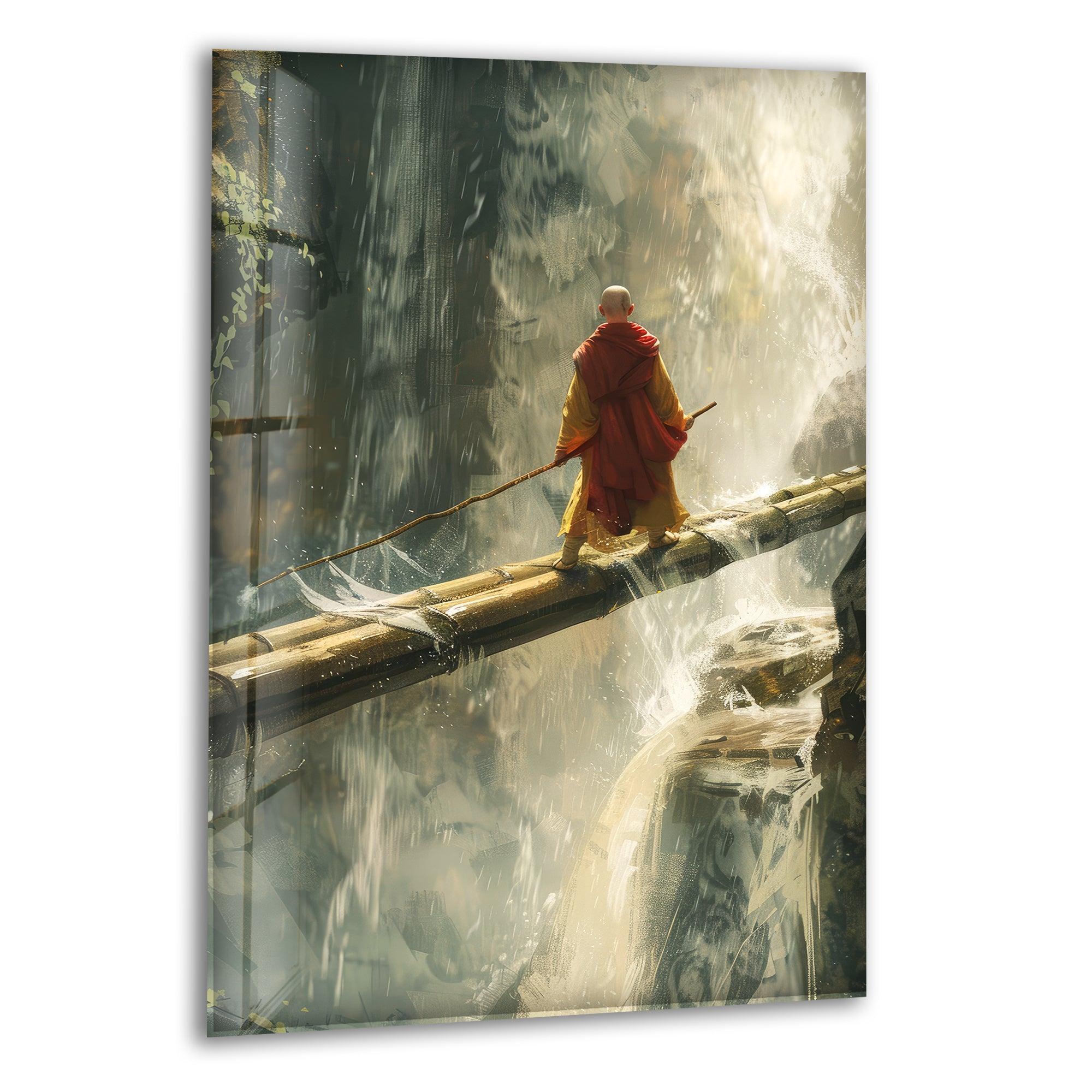 Aang Avatar Glass Wall Art - Stunning Anime Decor for Living Room, Bedroom, or Office - Perfect Gift for Avatar Fans
