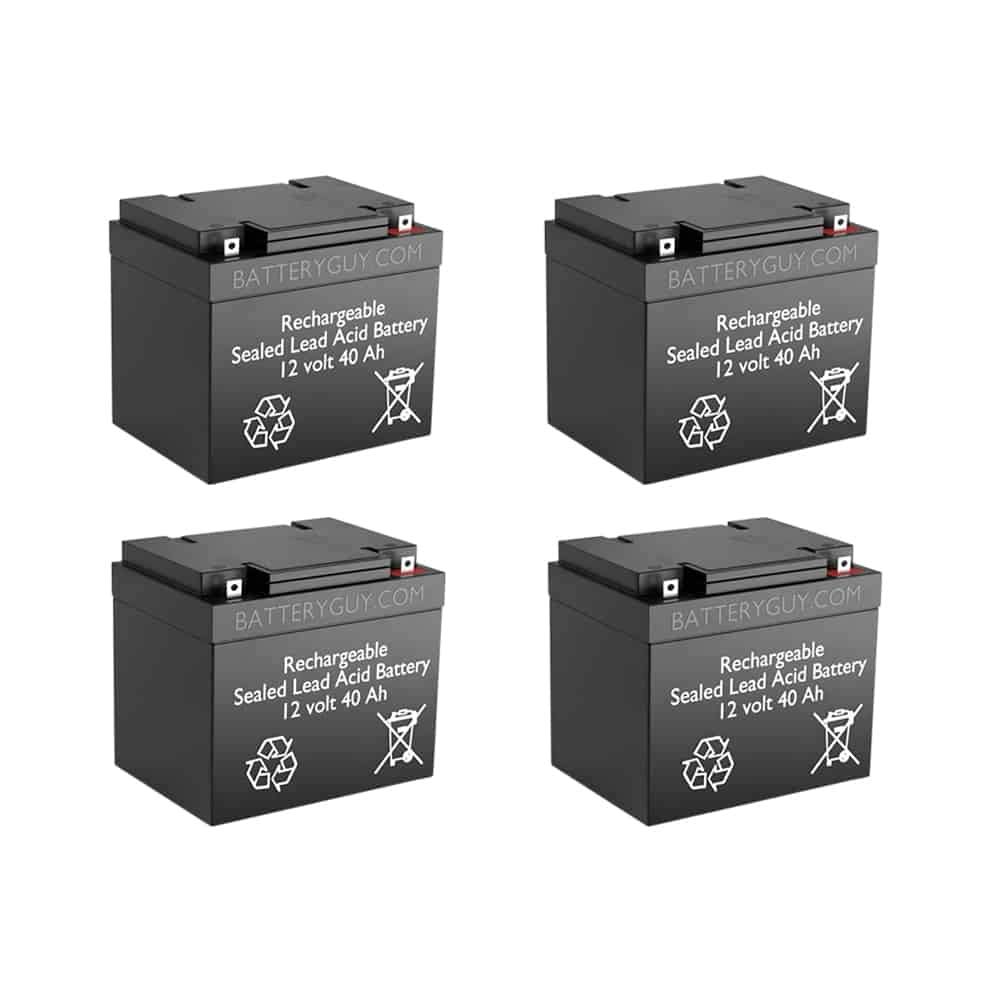 12V 40Ah SLA Replacement Battery - Rechargeable Lead Acid Battery (4 Pack) - Compatible with Power Wheels, Golf Carts, UPS Backup & Solar Systems