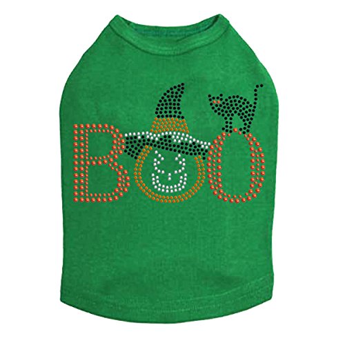 Halloween Dog Bling Shirt - XL Kelly Green for Fall Parties