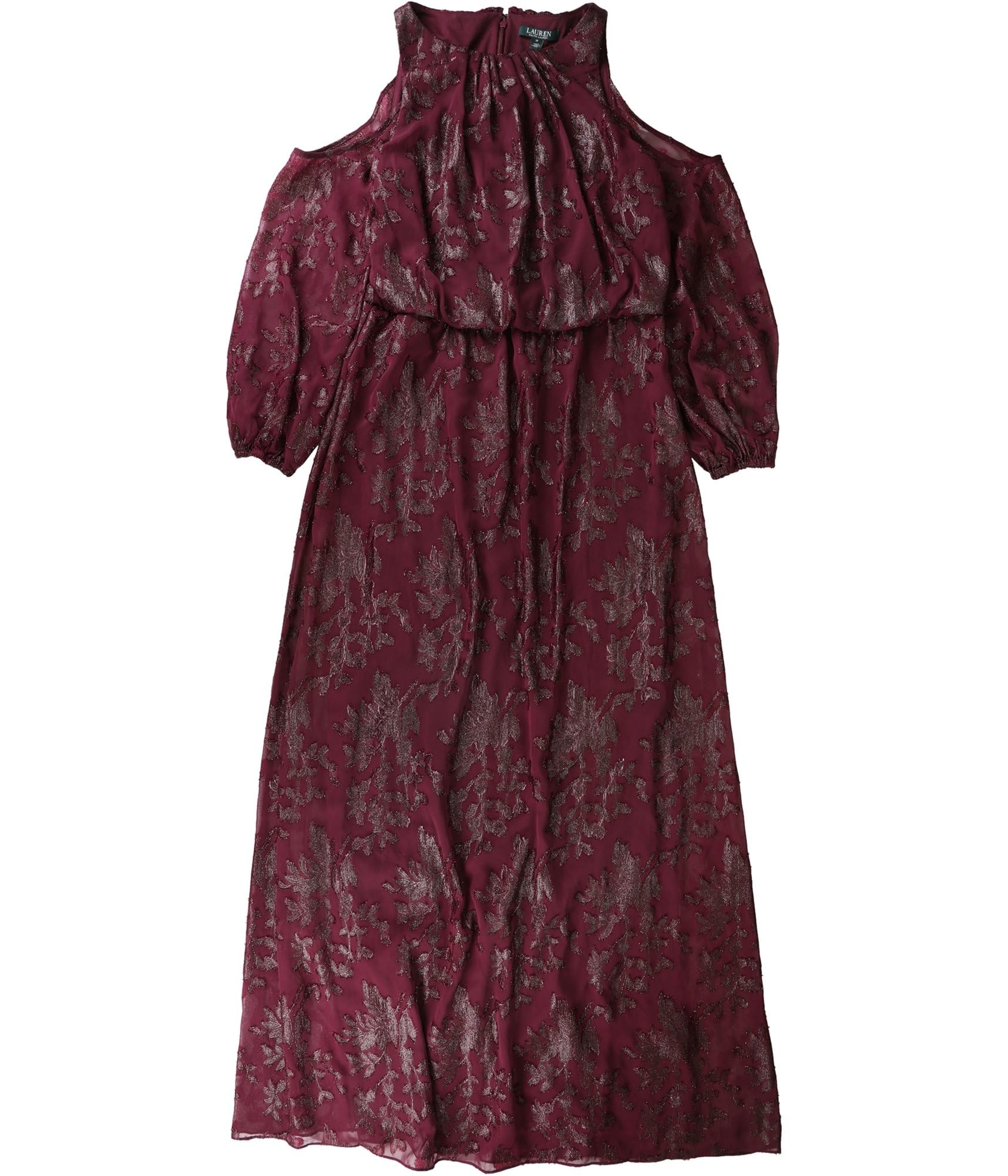 Ralph Lauren Women's Floral Cold Shoulder Dress - Red, Size 12 | Summer Party, Wedding Guest & Casual Outfit